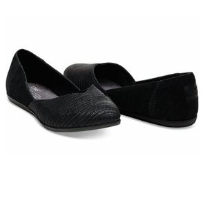 TOMS Jutti Flat Black Shade Emboss